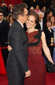 Robert Downey Jr. and wife Susan during The 79th Annual Academy Awards - Arrivals at Kodak Theatre in Los Angeles, California, United States. (Photo by Kevin Mazur/WireImage)