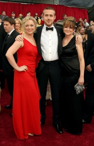 HOLLYWOOD - FEBRUARY 25:  Actor Ryan Gosling (C) with sister Mandi (L) and mother Donna (R) attend the 79th Annual Academy Awards held at the Kodak Theatre on February 25, 2007 in Hollywood, California.  (Photo by Frazer Harrison/Getty Images)