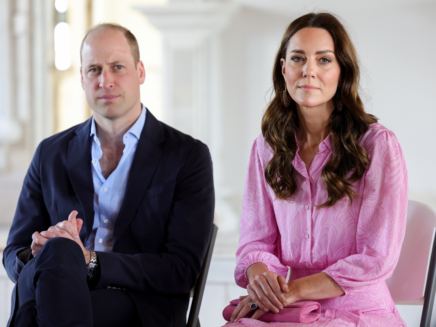 Prince William, Duke of Cambridge and Catherine, Duchess of Cambridge during a visit to Daystar Evangelical Church on March 26, 2022 in Great Abaco, Bahamas